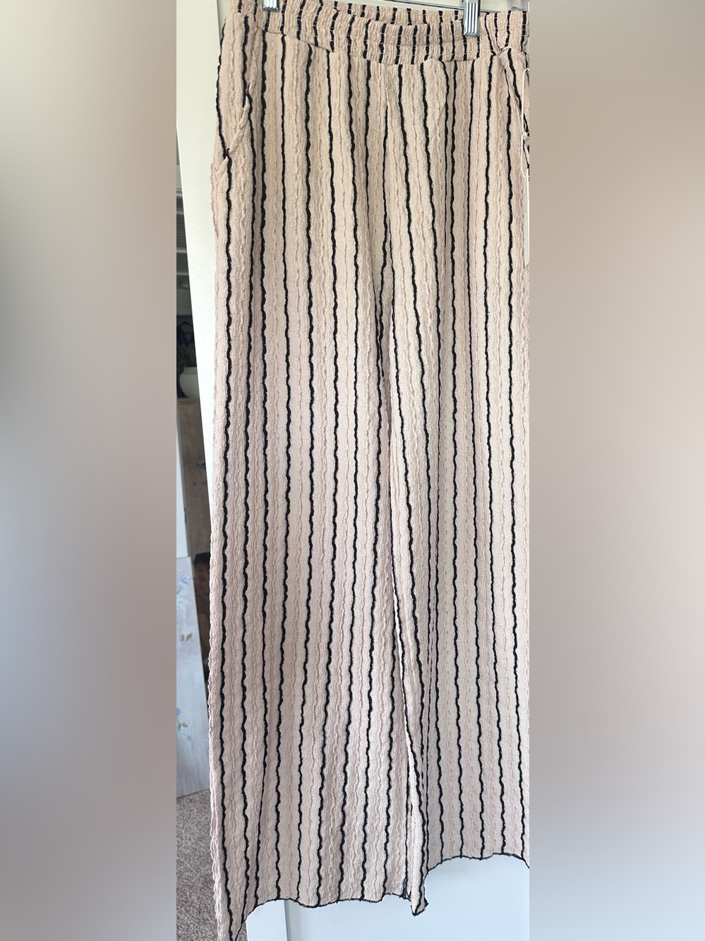 Vintage Havana Cream and Black Striped Straight Leg Pants